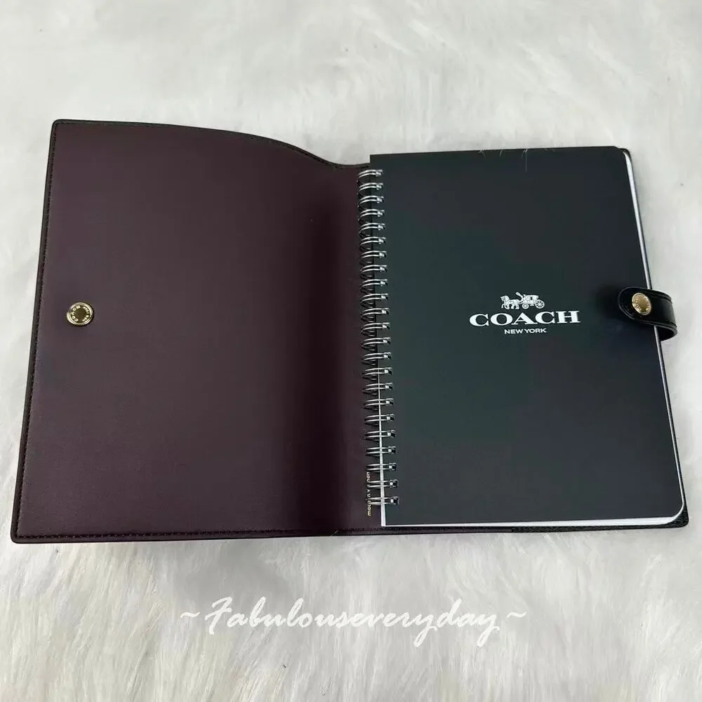 Coach Notebook In Signature Canvas In Brown Black 222 NWT